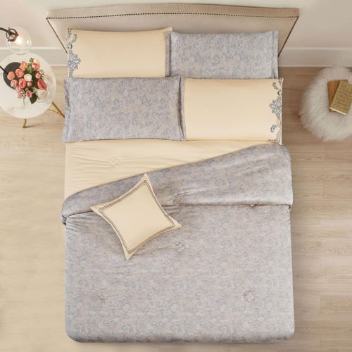 مفرش صيفي مزدوج تنسيل قطن 300 غرزة + مخدة هدية