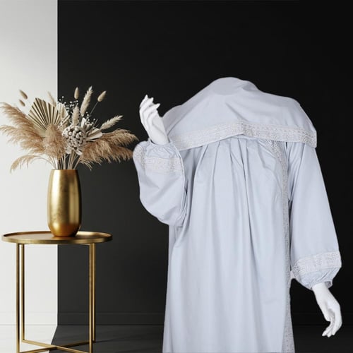 ثوب صلاة مطرز - نسك - رصاصي