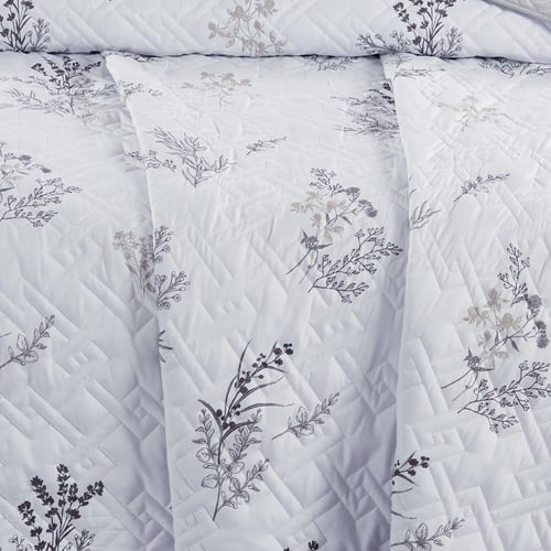 مفرش صيفي مزدوج حشوة مضغوطه 6 قطع - لونيا - ابيض -...