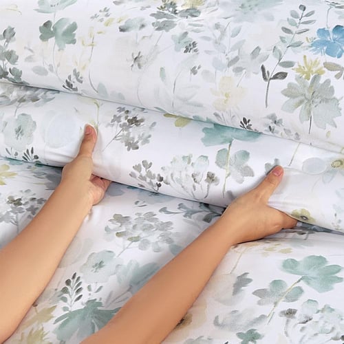 مفرش صيفي مزدوج وجهين ٧ قطع - اوركا -ابيض - رصاصي