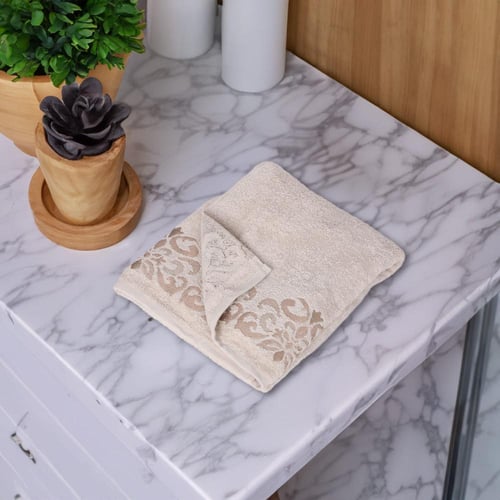 منشفة قطن سوليتا مقاس كبير 90*150 - بني