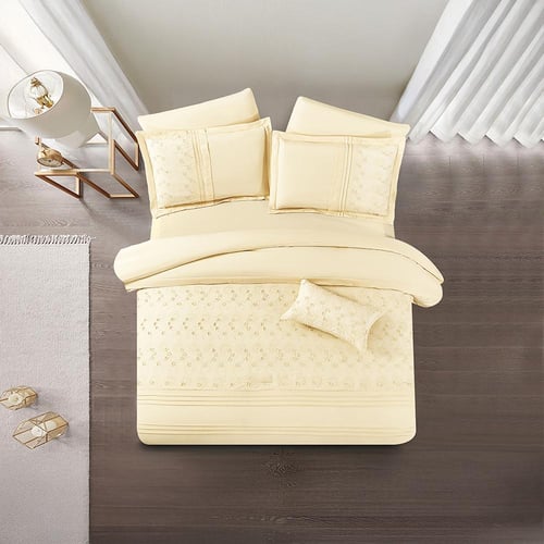 مفرش صيفي مزدوج مطرز مزين بالدانتيل 7 قطع - ايسولد...