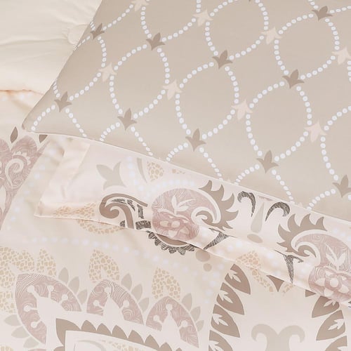 مفرش صيفي مفرد ونص 8 قطع - مارجو -كريمي غامق