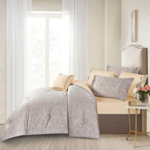 مفرش صيفي مزدوج تنسيل قطن 300 غرزة + مخدة هدية