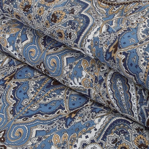 مفرش قطن صيفي مفرد ونص 4 قطع - فاليريا - ازرق غامق...