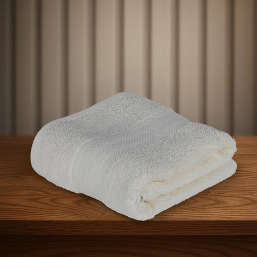 منشفة قطن - روماريسا - مقاس وسط - 70*140 - كريمي