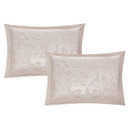 مفرش صيفي مزدوج جاكار 8 قطع - فابيانا - بيج فاتح