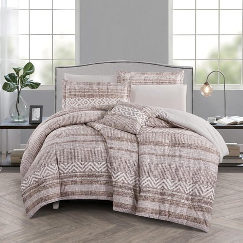 مفرش صيفي مزدوج وجهين ٧ قطع - اوركا -بيج غامق - بي...