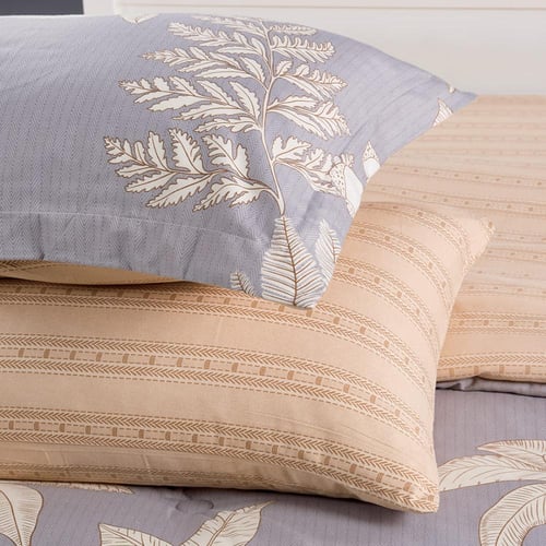 مفرش صيفي مفرد ونص 4 قطع - ليتون -رمادي - بيج