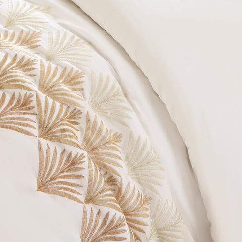 مفرش قطن مطرز حشوة متحركة صيفي مزدوج 9 قطع - لينوف...