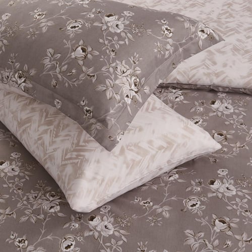 مفرش صيفي مفرد ونص 4 قطع - تيانا - رصاصي - كريمي