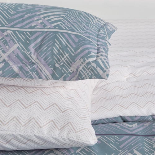 مفرش صيفي مفرد ونص 4 قطع - ليتون -اخضر - ابيض