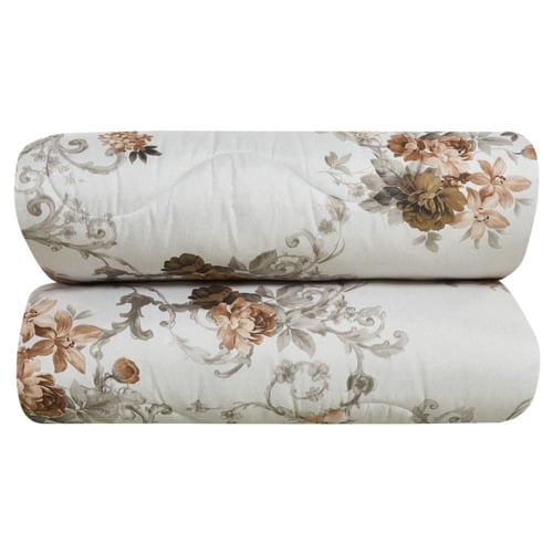 مفرش صيفي مفرد ونص 4 قطع - غاردينا -رصاصي - بيج