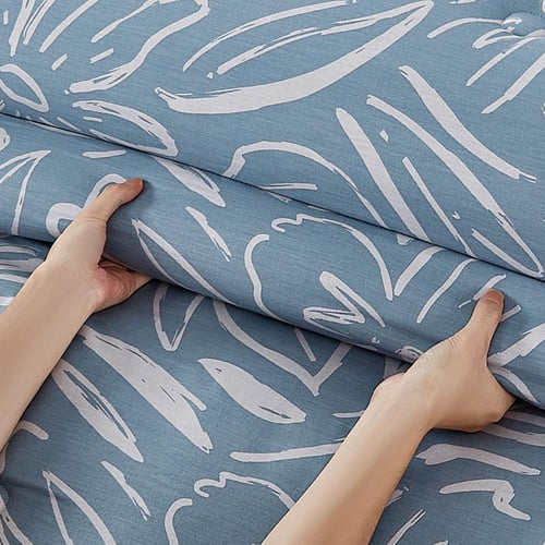 مفرش قطن صيفي مقاس كوين 8 قطع - فيوليتا -ازرق - رص...