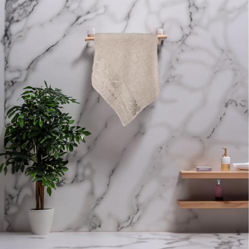 منشفة قطن اجاتا مقاس 90*150 - بيج غامق