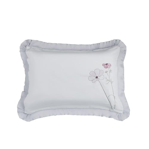 مفرش صيفي مزدوج مطرز 7 قطع - ازاليا - رصاصي