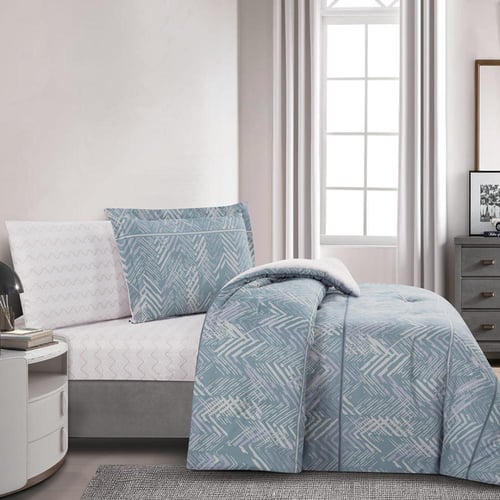 مفرش صيفي مفرد ونص 4 قطع - ليتون -اخضر - ابيض