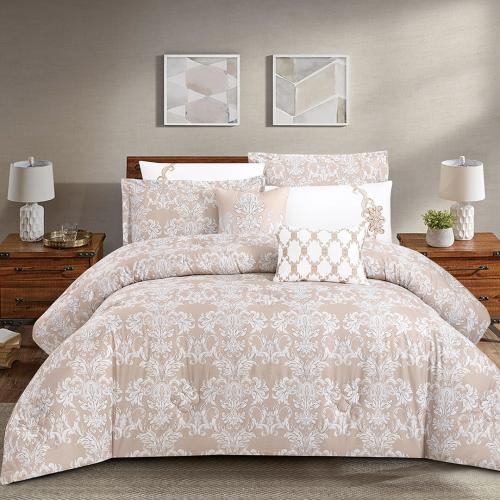 مفرش قطن عالي النعومة مزدوج 300 غرزه 8 قطع - ايليو...