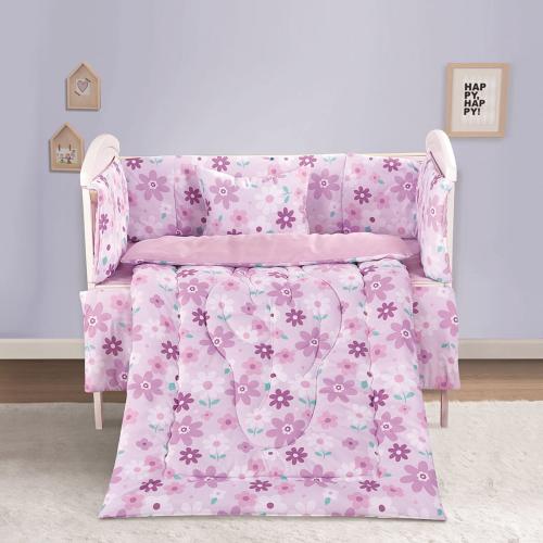 مفرش موآليد بحواجز 5 قطع - لارك - بنفسجي فاتح - زه...