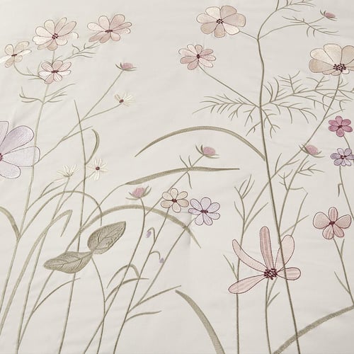 مفرش صيفي مزدوج مطرز فاخر 7 قطع - ازاليا -بيج فاتح