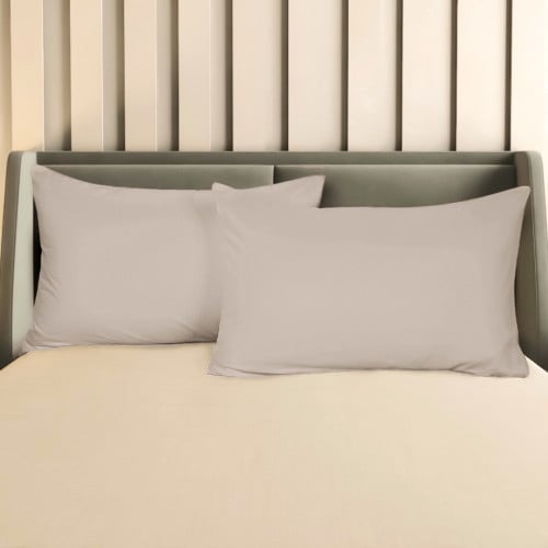 طقم بيت مخدة قطن - كريمي