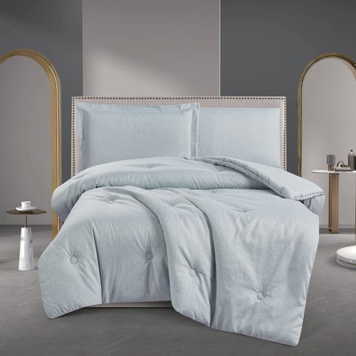 مفرش صيفي مفرد ونص 4 قطع - ليتون -فيروزي فاتح