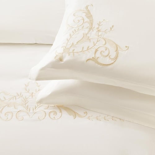 مفرش قطن مطرز حشوة متحركة صيفي مزدوج 9 قطع - لينوف...