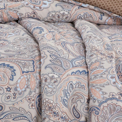 مفرش قطن صيفي مفرد ونص 4 قطع - فاليريا - بيج - بني