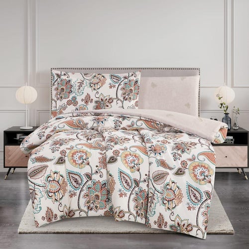 مفرش قطن صيفي مفرد ونص 4 قطع - فاليريا - كريمي - ب...