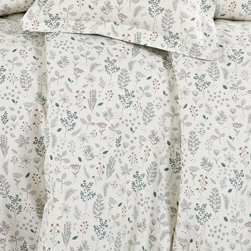 مفرش قطن صيفي مزدوج 8 قطع - زافيرا -سكري - رمادي