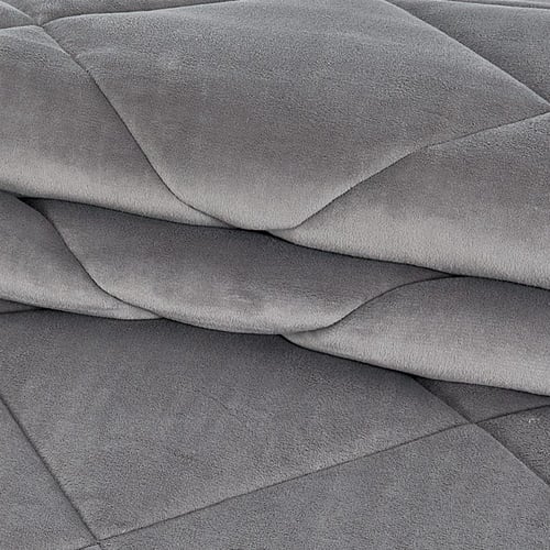 مفرش شتوي مخمل فرو مقاس كوين 6 قطع - لوريفا -رمادي...