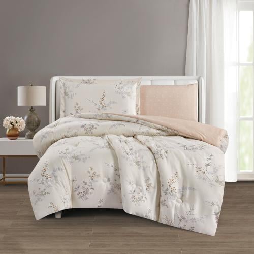 مفرش صيفي مفرد ونص 4 قطع - اديلين - بيج فاتح - زهر...