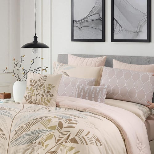 مفرش صيفي مزدوج 10 قطع - ريفيرا - بيج غامق