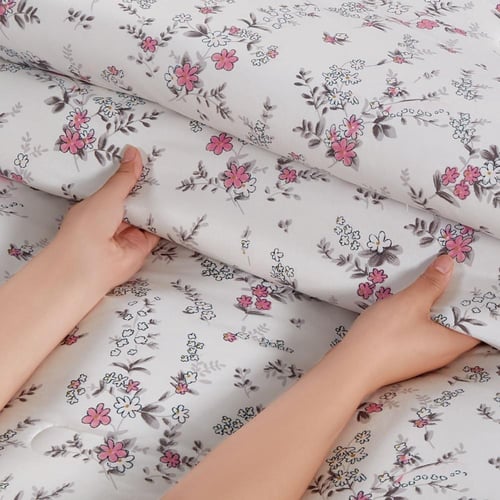 مفرش صيفي مفرد ونص 4 قطع - اديلين - سكري -بيج غامق