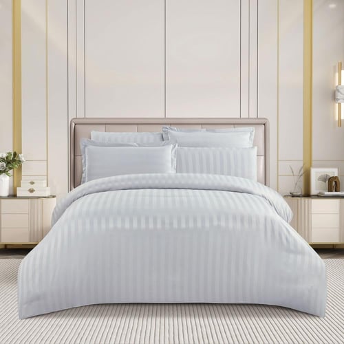 مفرش فندقي مقاس كوين 6 قطع - توسكانا - رصاصي