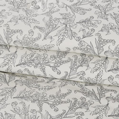 مفرش قطن صيفي مزدوج 8 قطع - زافيرا - سكري - رمادي