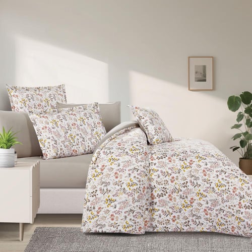 مفرش صيفي مقاس كوين وجهين ٧ قطع - فيفيان - كريمي -...