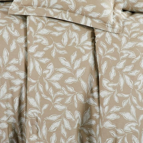 مفرش قطن صيفي مقاس كوين 8 قطع - نوفارين -بيج غامق...