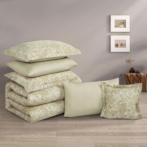 مفرش قطن صيفي مزدوج 8 قطع - افاليون - اخضر