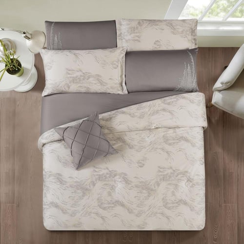 مفرش صيفي كوين تنسيل قطن 300 غرزة + مخدة هدية