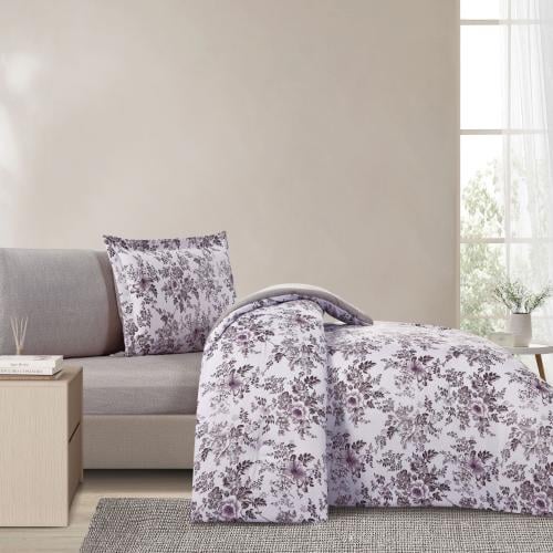 مفرش صيفي مفرد ونص 4 قطع - اديلين - رمادي ثلجي - ب...