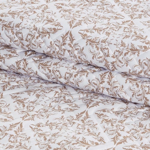 مفرش صيفي مزدوج حشوة مضغوطه 6 قطع - لونيا - ابيض -...