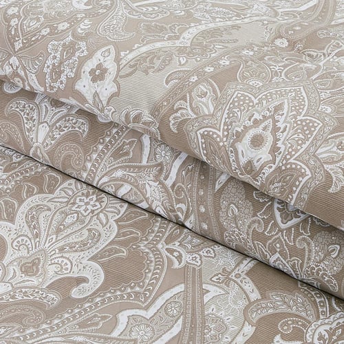 مفرش قطن صيفي مفرد ونص 4 قطع - فاليريا - بيج غامق