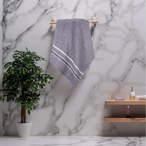 منشفة قطن روسالين مقاس كبير 90*150 - رمادي