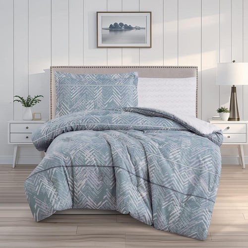 مفرش صيفي مفرد ونص 4 قطع - ليتون -اخضر - ابيض