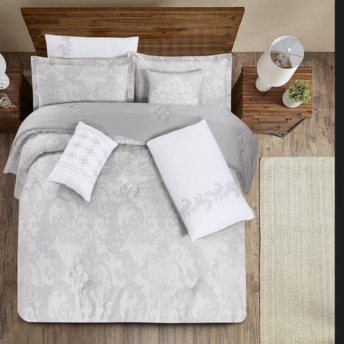 مفرش قطن عالي النعومة مزدوج 300 غرزه 8 قطع - ايليو...