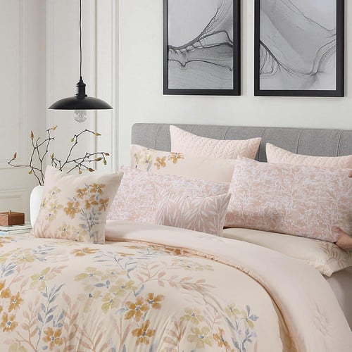 مفرش صيفي مزدوج 10 قطع - ريفيرا - كريمي غامق