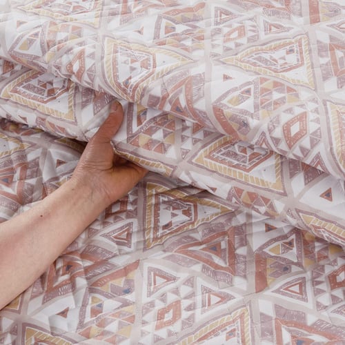 مفرش صيفي مزدوج حشوة مضغوطه 6 قطع - لونيا - كريمي...