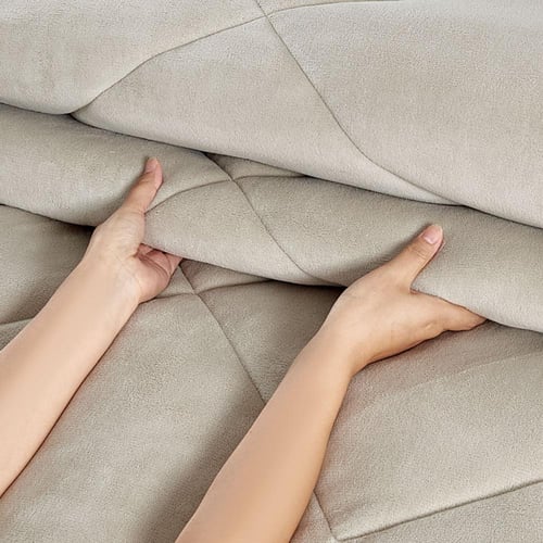 مفرش شتوي مخمل فرو مفرد ونص 4 قطع - ميرولينا - بيج...