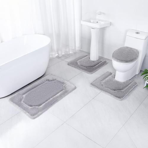 طقم سجاد حمام 4 قطع - امارا -رصاصي